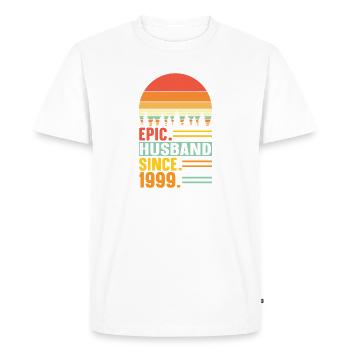 Best Husband Since 1999 - Anniversary Gift - Men's Premium Organic T-Shirt - white - Front - Nico (187cm)