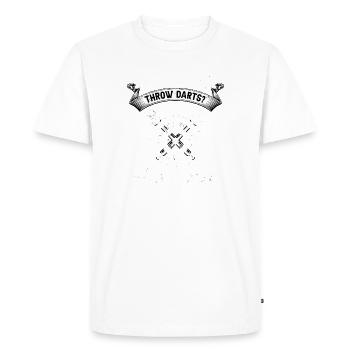 Funny Dart Saying Dartboard Darts Gift - Men's Premium Organic T-Shirt - white - Front - Nico (187cm)