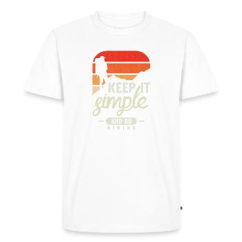 Randonnée Camping Dictons en plein air Camper Wanderer - T-shirt Premium bio Homme - blanc - Devant - Nico (187cm)