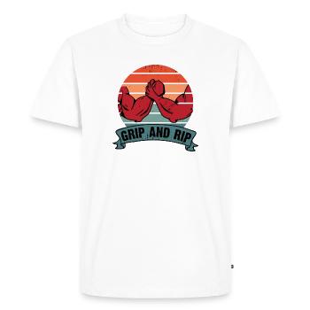 Bras de fer Bras de fer - T-shirt Premium bio Homme - blanc - Devant - Nico (187cm)