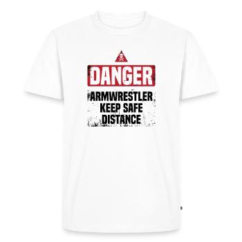 Bras de fer Bras de fer - T-shirt Premium bio Homme - blanc - Devant - Nico (187cm)