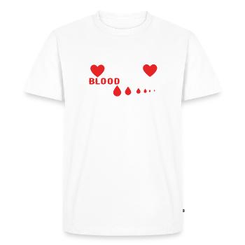 Blood donation Blood donation Blood donor Mama son - Men's Premium Organic T-Shirt - white - Front - Nico (187cm)