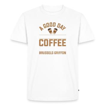 Bruxelles Griffon Bruxelles race de chien café - T-shirt Premium bio Homme - blanc - Devant - Nico (187cm)