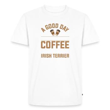 Irish Terrier Dog Breed Café Boire de la caféine - T-shirt Premium bio Homme - blanc - Devant - Nico (187cm)