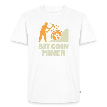 Bitcoin BTC Satoshi Miner Mining Maximalist - Men's Premium Organic T-Shirt - white - Front - Nico (187cm)