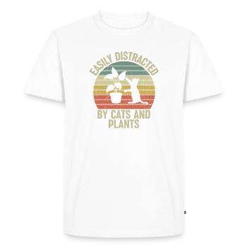 Amoureux des plantes Chat Jardinier de jardin de plantes - T-shirt Premium bio Homme - blanc - Devant - Nico (187cm)