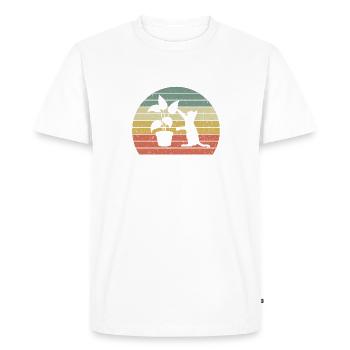 Amoureux des plantes Chat Jardinier de jardin de plantes - T-shirt Premium bio Homme - blanc - Devant - Nico (187cm)
