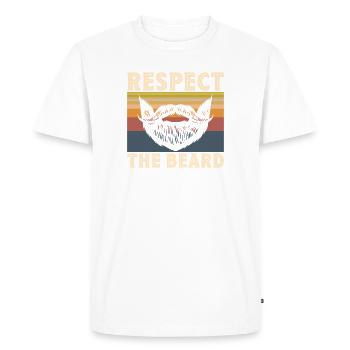 Barbe complète et porteur de barbe Cheveux de barbe Moustache - T-shirt Premium bio Homme - blanc - Devant - Nico (187cm)