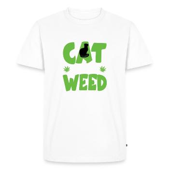 Chats et mauvaises herbes Cadeaux de chats et de stoner d’herbe - T-shirt Premium bio Homme - blanc - Devant - Nico (187cm)