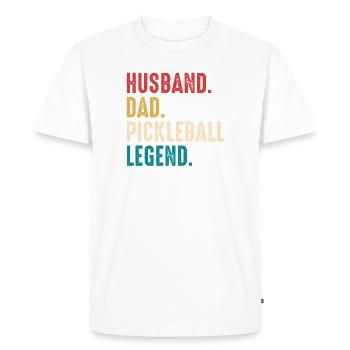 Meilleur papa de pickleball de tous les temps - Pickleball Father - T-shirt Premium bio Homme - blanc - Devant - Nico (187cm)