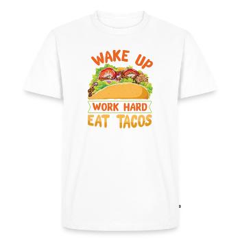 Mexican Food Tacos Taco Tapas Nachos Mexico - Men's Premium Organic T-Shirt - white - Front - Nico (187cm)