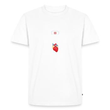 Examen infirmier 2023 - T-shirt Premium bio Homme - blanc - Devant - Nico (187cm)
