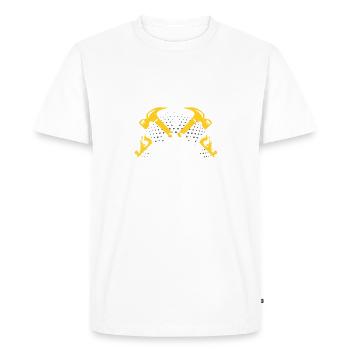 Bois Tronçonneuse Bûcherons Menuisiers Charpentiers - T-shirt Premium bio Homme - blanc - Devant - Nico (187cm)