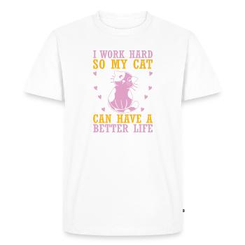Chat Chats Pet Girl Cat Lady - T-shirt Premium bio Homme - blanc - Devant - Nico (187cm)
