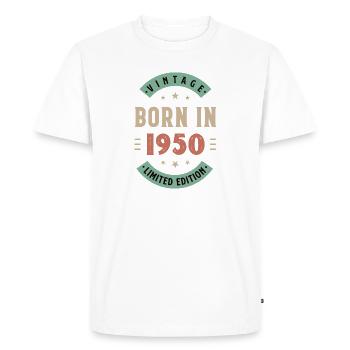 1950 born - birthday born 1950 - Men's Premium Organic T-Shirt - white - Front - Nico (187cm)