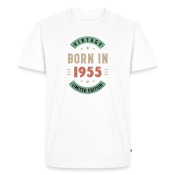 1955 - Année de construction 1955 - Né en 1955 - T-shirt Premium bio Homme - blanc - Devant - Nico (187cm)