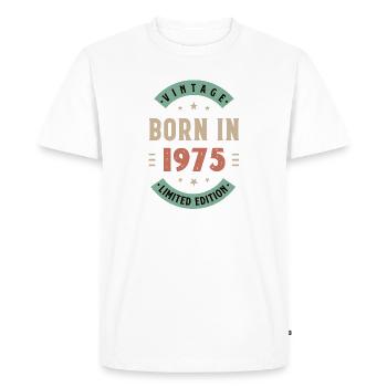1975 - Année de construction 1975 - Né en 1975 - T-shirt Premium bio Homme - blanc - Devant - Nico (187cm)