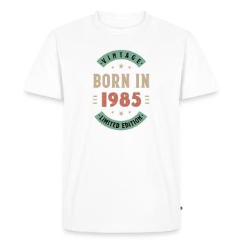 1985 - Année de construction 1985 - Né en 1985 - T-shirt Premium bio Homme - blanc - Devant - Nico (187cm)