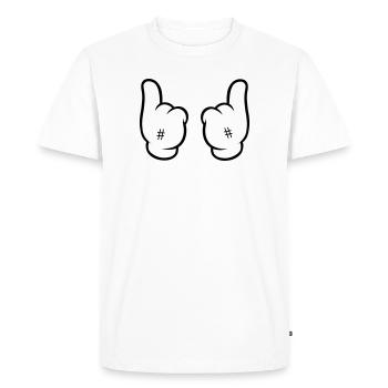 Comic Hand Hashtag Cool Style - T-shirt Premium bio Homme - blanc - Devant - Nico (187cm)