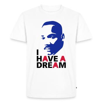 MARTIN LUTHER KING - T-shirt Premium bio Homme - blanc - Devant - Nico (187cm)