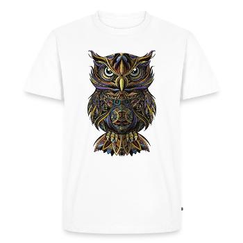 Owl illustration gift - Men's Premium Organic T-Shirt - white - Front - Nico (187cm)