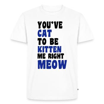 Meow - Men's Premium Organic T-Shirt - white - Front - Nico (187cm)