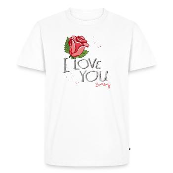 Je t’aime chéri - T-shirt Premium bio Homme - blanc - Devant - Nico (187cm)