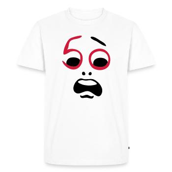 Help, 50 years! - Men's Premium Organic T-Shirt - white - Front - Nico (187cm)
