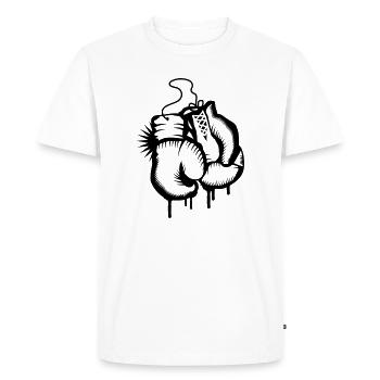 Two boxing gloves in graffiti style - Men's Premium Organic T-Shirt - white - Front - Nico (187cm)