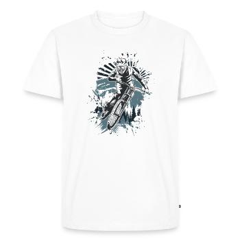 Dirt Trail Rider Splash - Men's Premium Organic T-Shirt - white - Front - Nico (187cm)