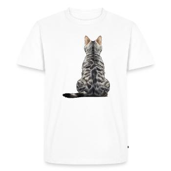 Chat Mau égyptien - T-shirt Premium bio Homme - blanc - Devant - Nico (187cm)