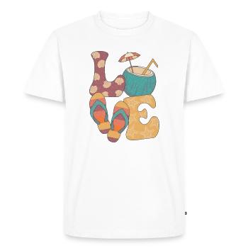 L’amour de l’été - T-shirt Premium bio Homme - blanc - Devant - Nico (187cm)