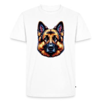 German Shepherd Dog Rex - Men's Premium Organic T-Shirt - white - Front - Nico (187cm)