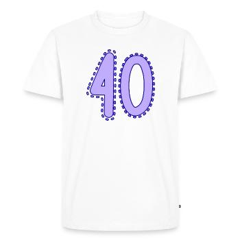 40. 40 YEARS. 40th ANNIVERSARY. 40 YEARS ANNIVERSARY. - Men's Premium Organic T-Shirt - white - Front - Nico (187cm)