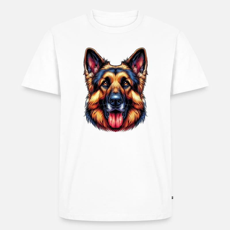 Deutscher Schäferhund - Männer Premium Bio T-Shirt - Weiß