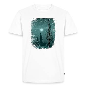 La lune scintille sur les arbres - T-shirt Premium bio Homme - blanc - Devant - Nico (187cm)