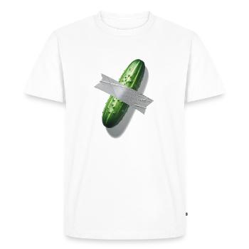 Cucumber on Wall - The Next Big Art Meme! - Men's Premium Organic T-Shirt - white - Front - Nico (187cm)