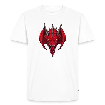 Red Dragon Head Front View - Men's Premium Organic T-Shirt - white - Front - Nico (187cm)