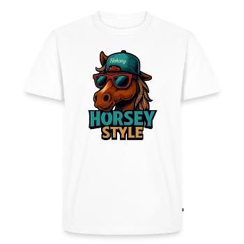 Lunettes de soleil de style cheval - T-shirt Premium bio Homme - blanc - Devant - Nico (187cm)
