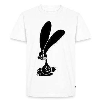 Lapin noir grognon - T-shirt Premium bio Homme - blanc - Devant - Nico (187cm)