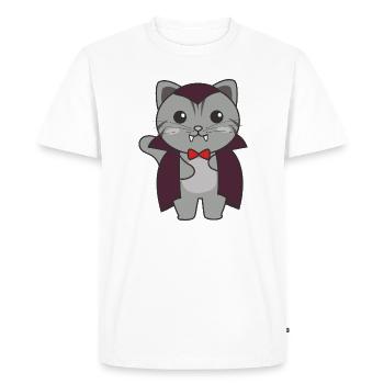 Cat Happy Halloween Cute Vampire Costume - Men's Premium Organic T-Shirt - white - Front - Nico (187cm)