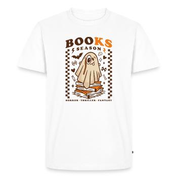 Livres Saison Mignon Fantôme – Horreur Thriller Fantasy - T-shirt Premium bio Homme - blanc - Devant - Nico (187cm)
