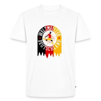 World Champion Germany Football - Men's Premium Organic T-Shirt - white - Front - Nico (187cm)