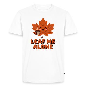 Leaf me Alone - T-Shirt drôle d’automne - T-shirt Premium bio Homme - blanc - Devant - Nico (187cm)