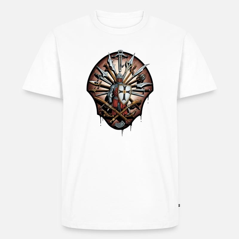 Ritter von Ehrenklinge Emblem - Männer Premium Bio T-Shirt - Weiß