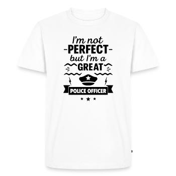 Not perfect but a great cop - Men's Premium Organic T-Shirt - white - Front - Nico (187cm)