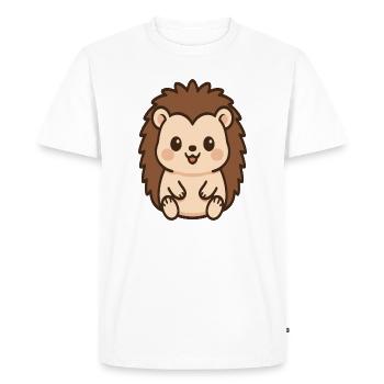 Hérisson Câlin Kawaii - T-shirt Premium bio Homme - blanc - Devant - Nico (187cm)
