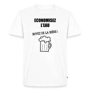 Économisez de l’eau, buvez de la bière - T-shirt Premium bio Homme - blanc - Devant - Nico (187cm)