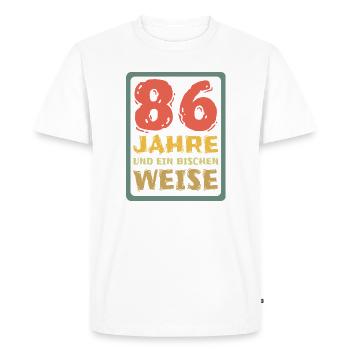 Age 86 - Men's Premium Organic T-Shirt - white - Front - Nico (187cm)
