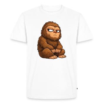 Humour drôle de Monstre Sasquatch Bigfoot - T-shirt Premium bio Homme - blanc - Devant - Nico (187cm)